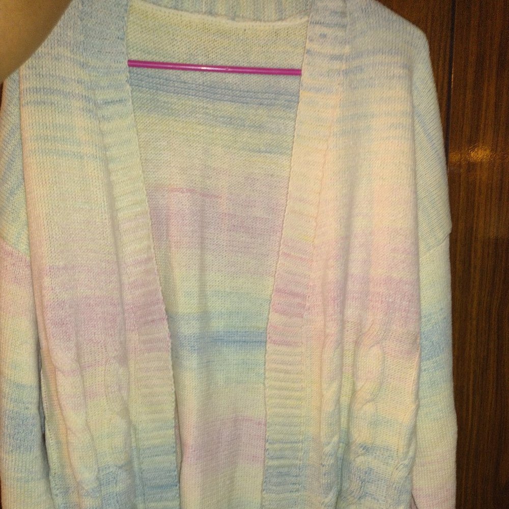 Plus Ombre Open Front Drop Shoulder Cardigan